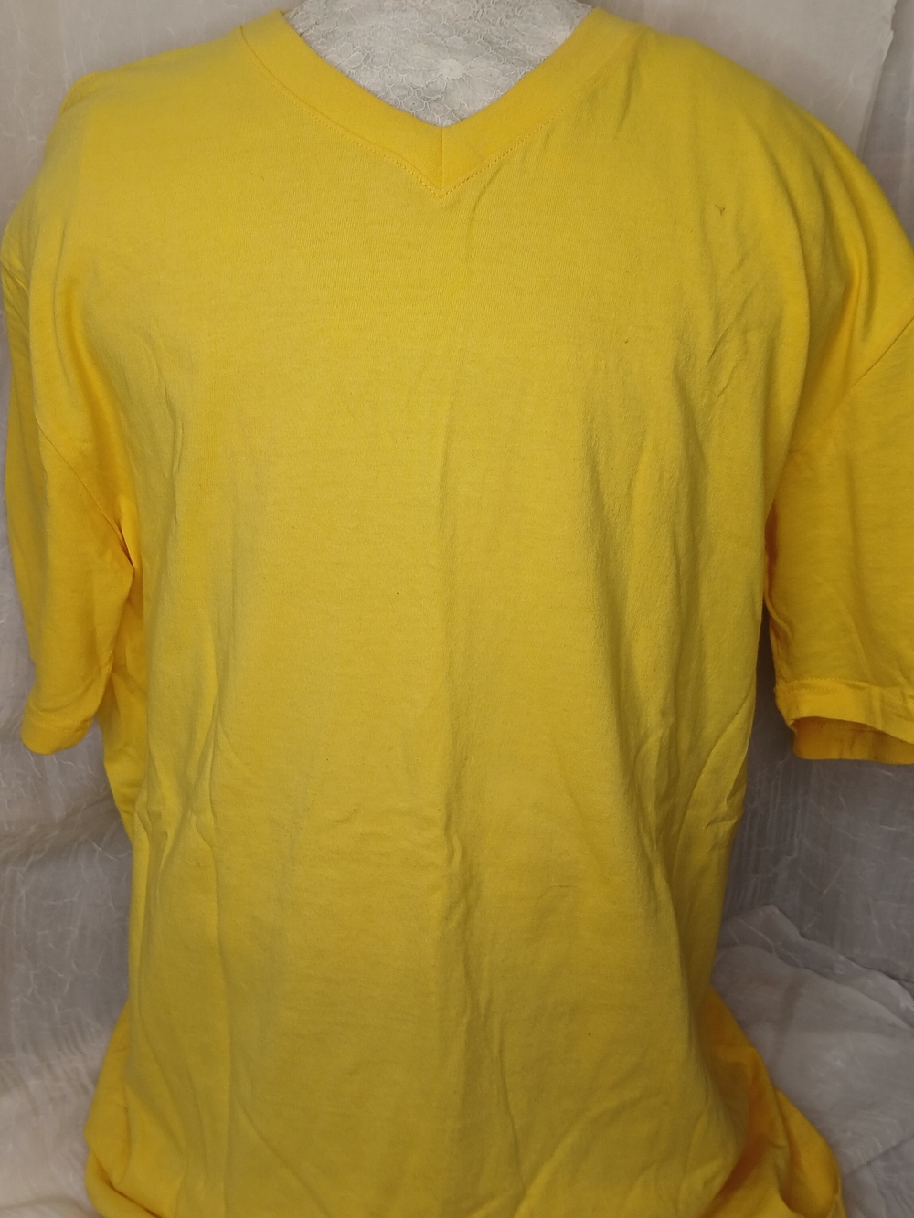 Access V-Neck Cotton Tee in Bright Yellow XL - Picture 2 of 4